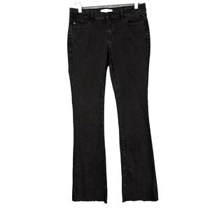 Kancan Jeans Women 9 28 Black Jaiden Low Rise Boot Cut Raw Hem Stretch KC11255BK